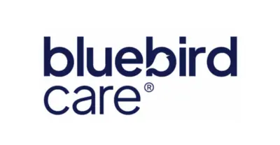 Bluebird Care logo in dark blue on a white background